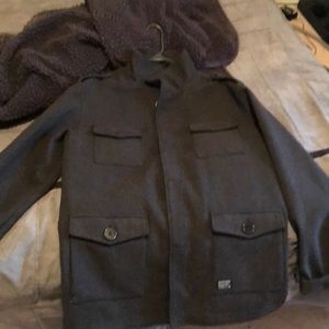 Kr3w Mens Pea Coat Style Coat